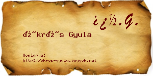 Ökrös Gyula névjegykártya